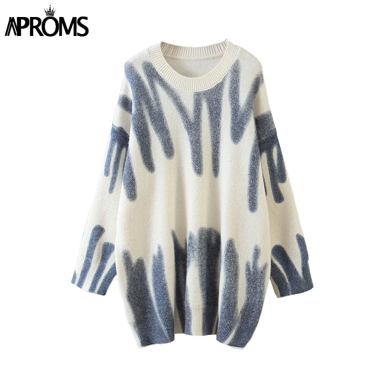 Christmas Gift Aproms Multi Striped Knitted Soft  Sweaters Women Autumn Winter Long Jumpers Oversized Pullovers Streetwear Loose Outerwear Deanwangkt - Deanwangkt