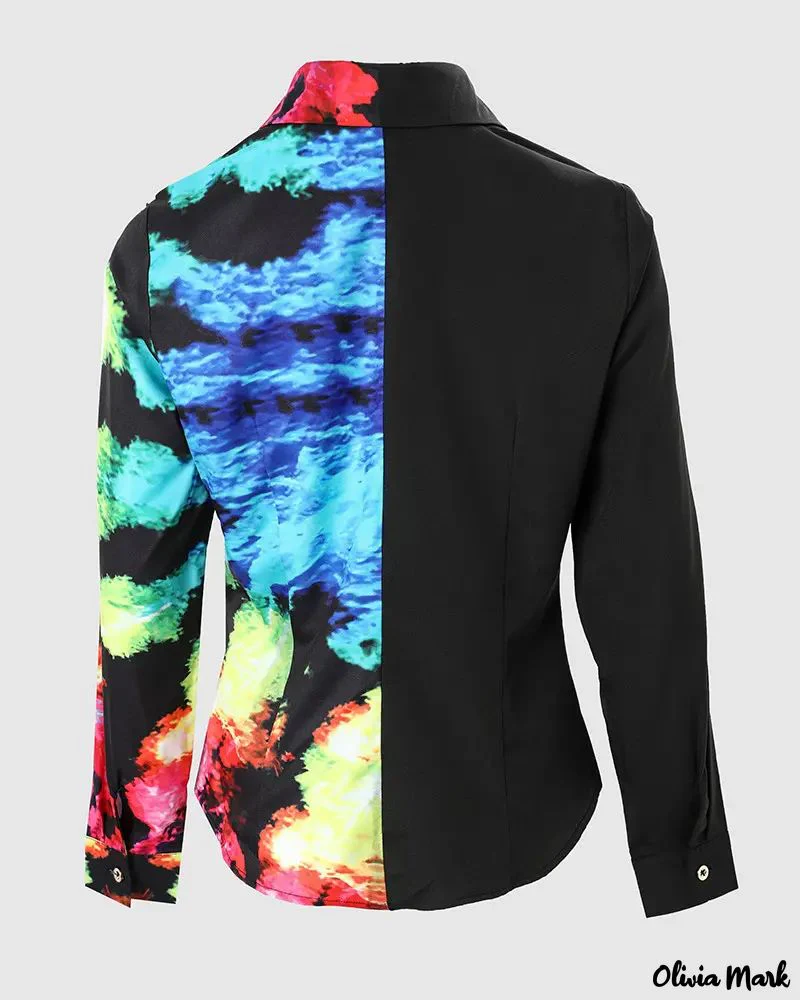 Deanwangkt - Tie-Dye Print Long Sleeve Button Down Shirt - Deanwangkt