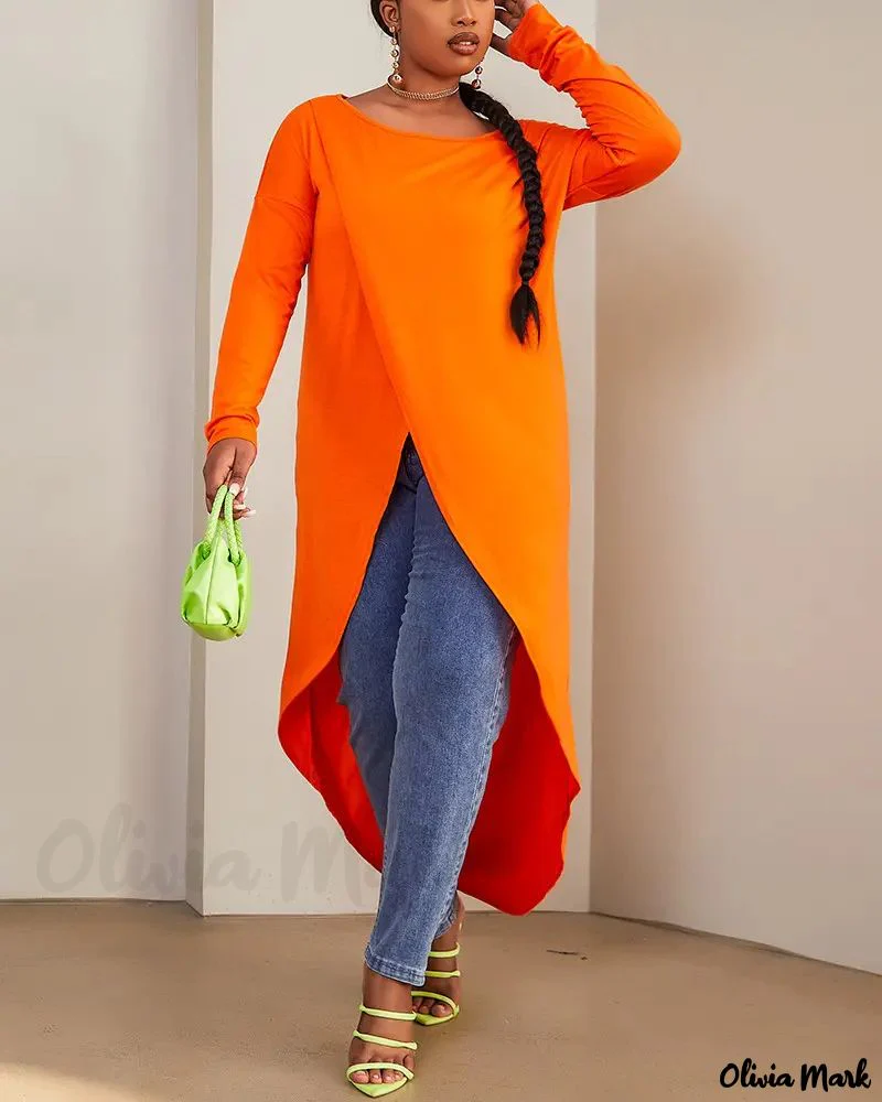 Deanwangkt - Long Sleeve Asymmetric Hem Top - Deanwangkt