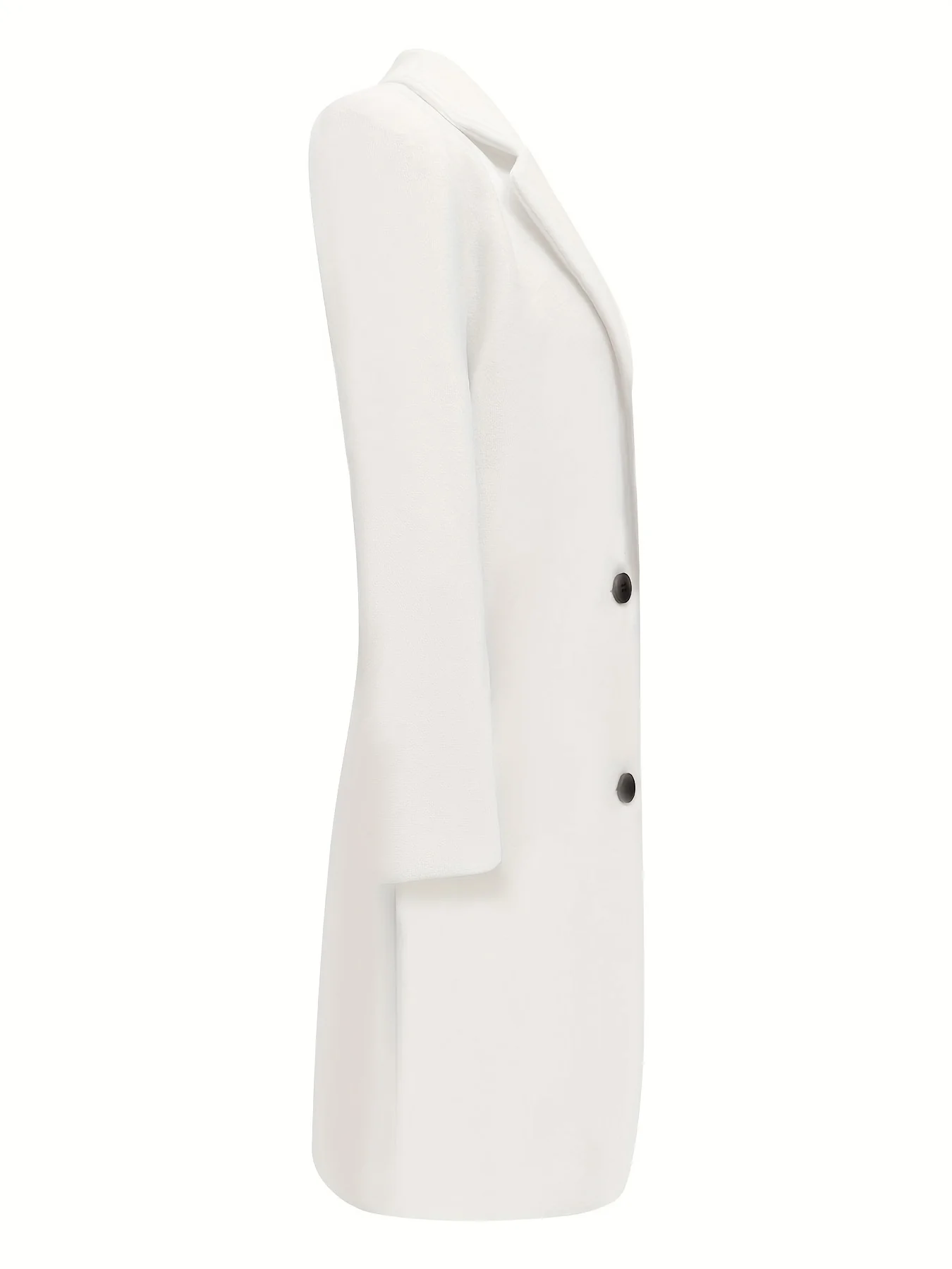 deanwangkt-1  Single Breasted Lapel Coat, Elegant Long Sleeve Mid Length Outerwear, Women's Clothing - Deanwangkt