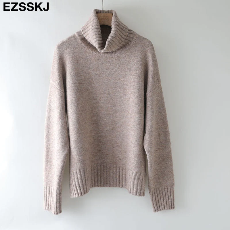 Christmas Gift autumn Winter casual cashmere oversize thick Sweater pullovers Women Deanwangkt loose Turtleneck women's sweaters jumper - Deanwangkt