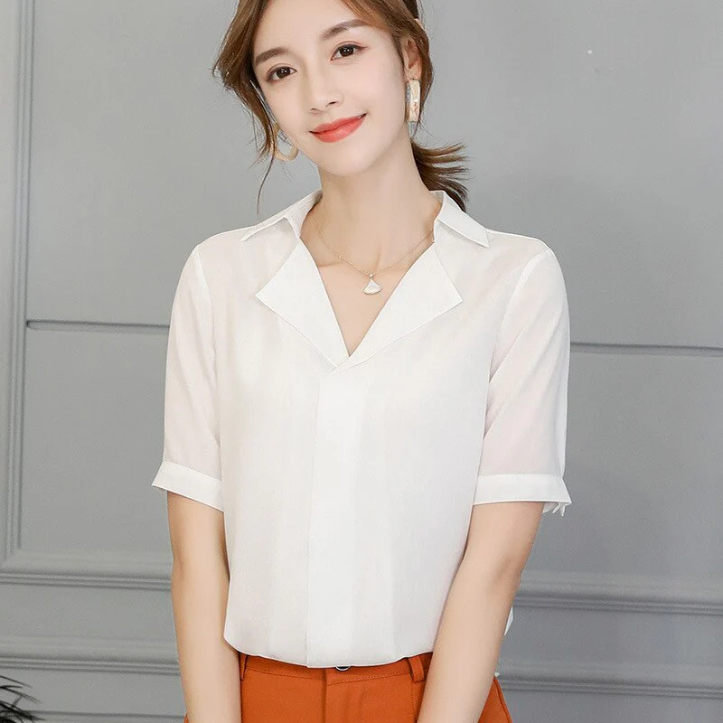 Back to college outfits Clearance In Stock Lowest Price Women Blouses & Shirts Summer Shirt DeanwangktNew Fashion Slim Korean Office Long Sleeve Shirts Top fx0615 - Deanwangkt