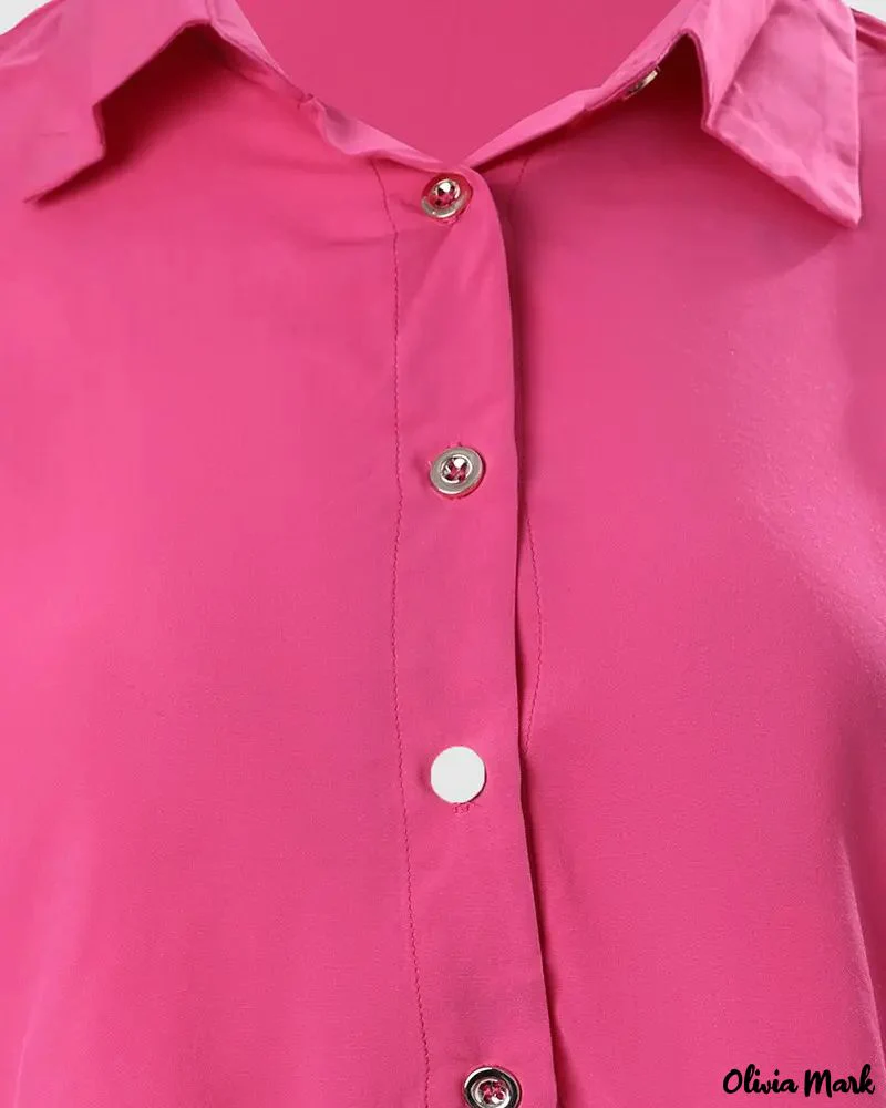 Deanwangkt - Long Sleeve Button Down Shirt with Low Hem - Deanwangkt