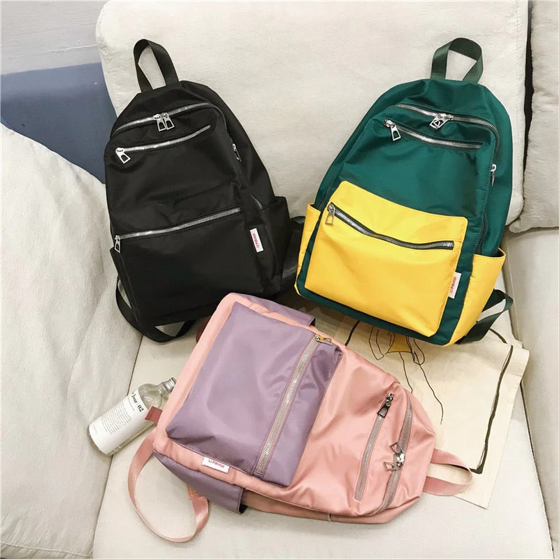 Deanwangkt Women Backpack For Teenage Girls Fashion Nylon School Bag Female Backbag Casual Large Capacity Travel Bag Mochilas K45 - Deanwangkt