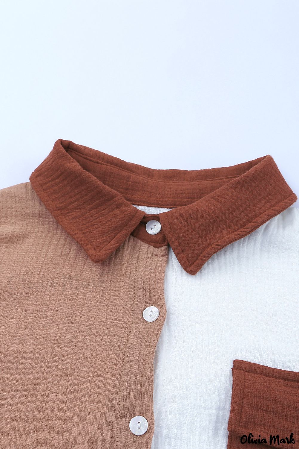 Deanwangkt - Brown textured long sleeve shirt with pocket - Deanwangkt
