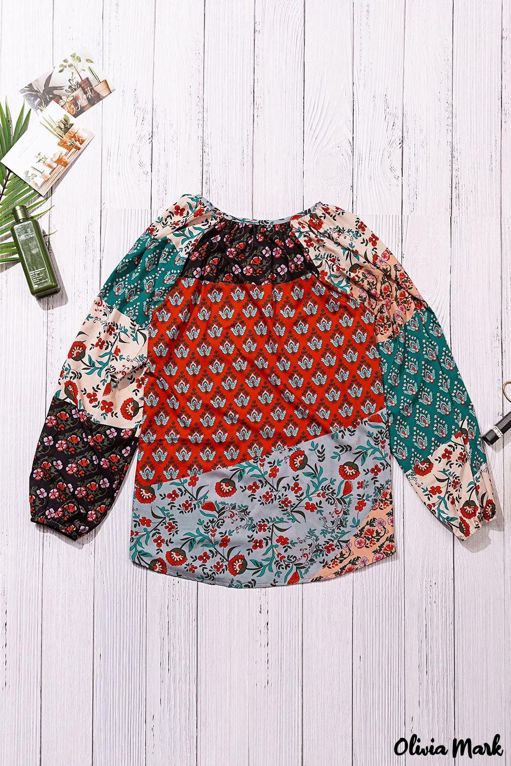 Deanwangkt - Multicolor Peasant Blouse With Floral Print - Deanwangkt