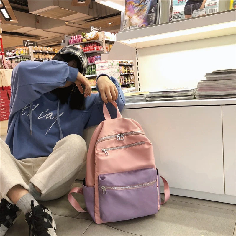 Deanwangkt Women Backpack For Teenage Girls Fashion Nylon School Bag Female Backbag Casual Large Capacity Travel Bag Mochilas K45 - Deanwangkt