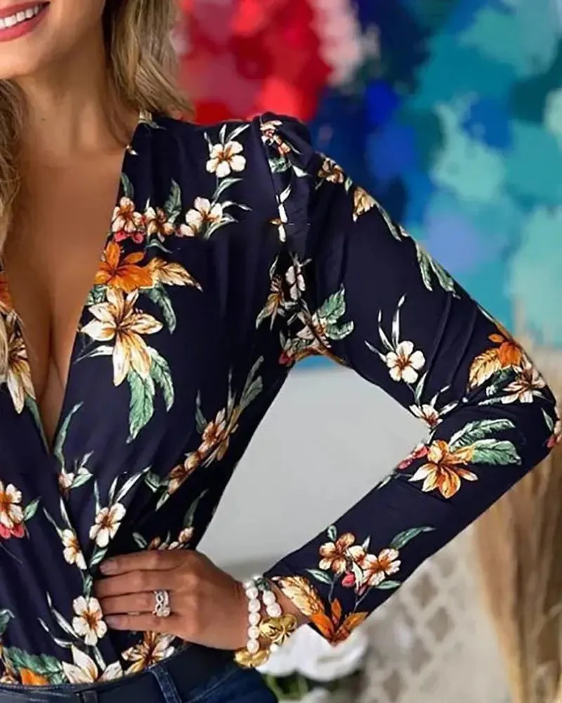 Deanwangkt - Floral Print Puff Sleeve Top - Deanwangkt