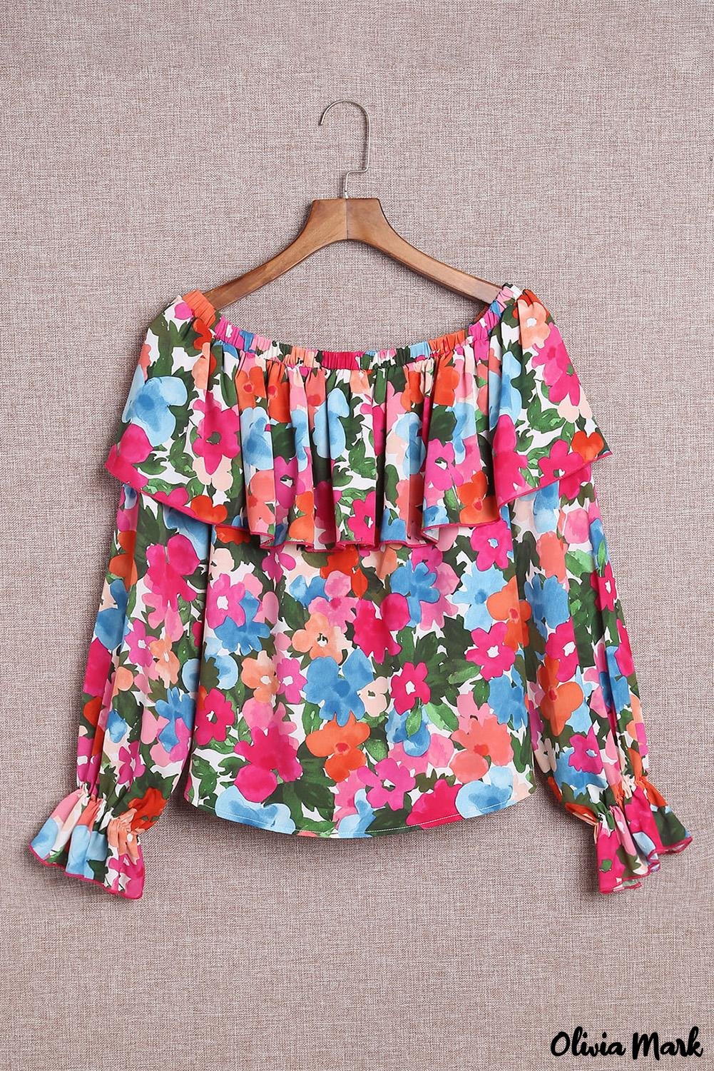 Deanwangkt - Off-the-shoulder blouse with ruffles in a floral print - Deanwangkt
