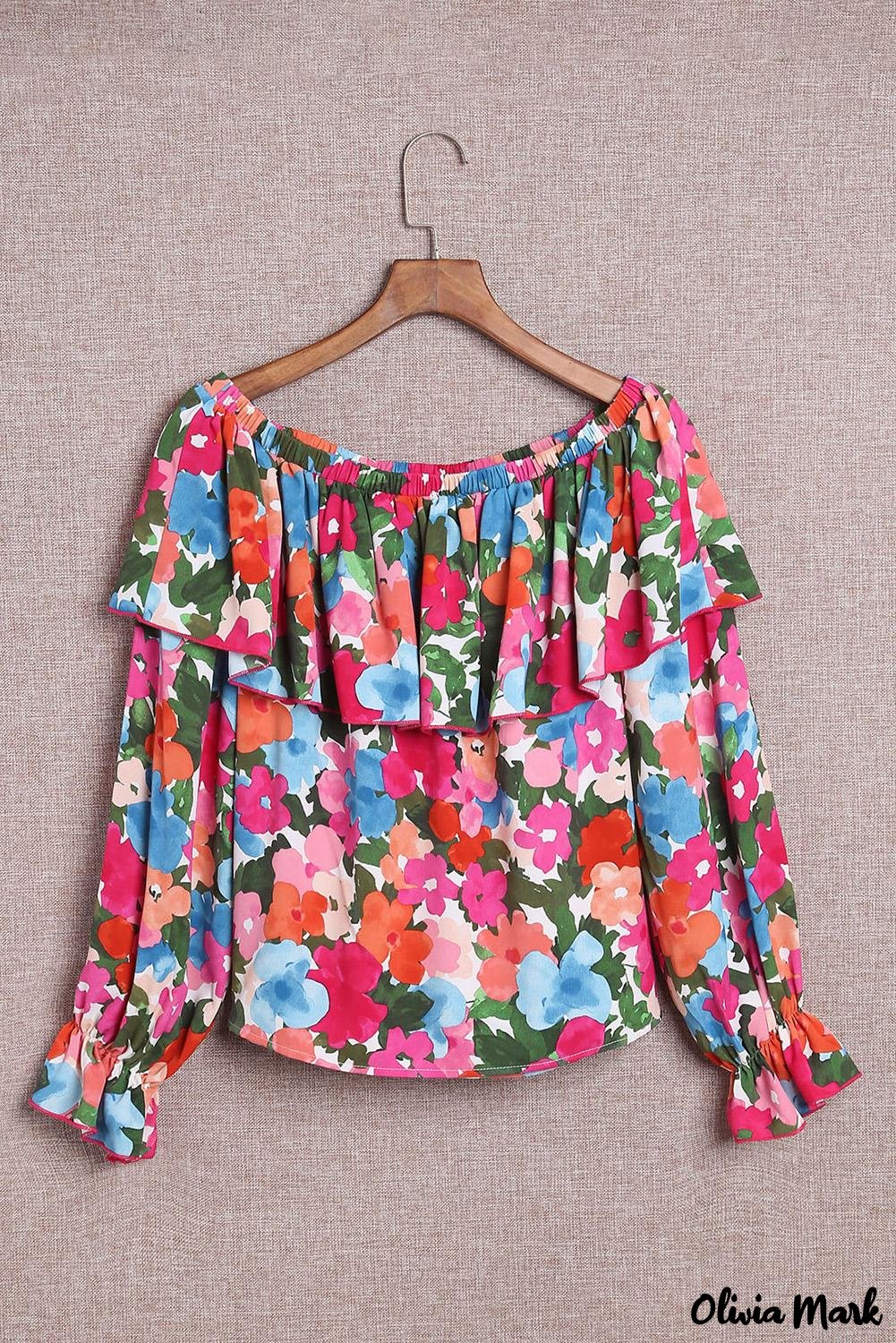 Deanwangkt - Off-the-shoulder blouse with ruffles in a floral print - Deanwangkt