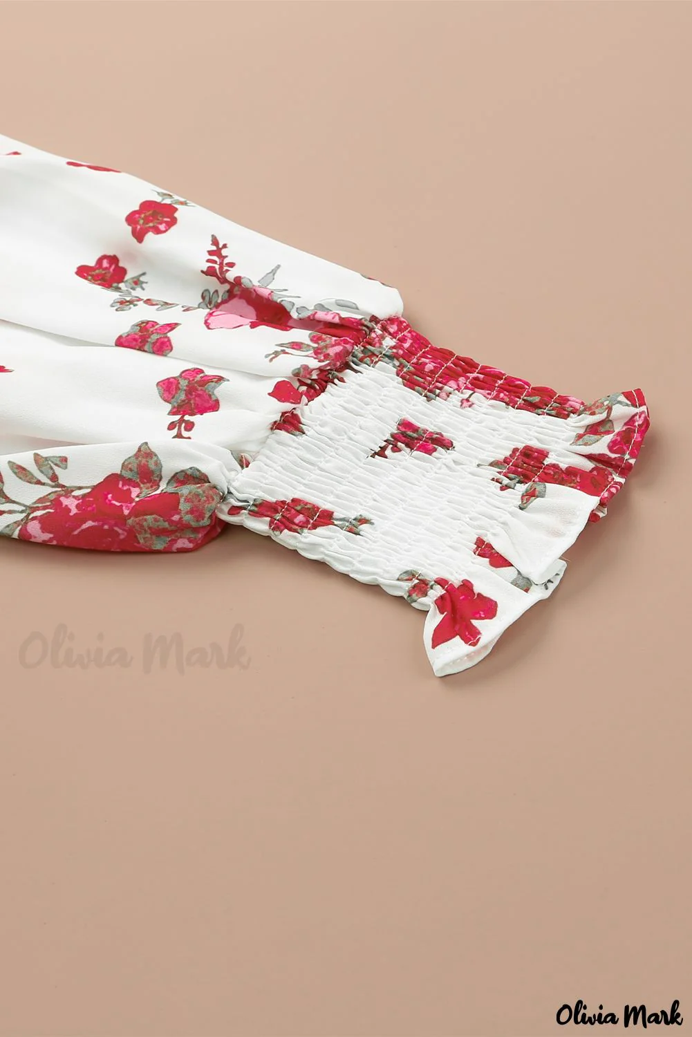 Deanwangkt - Pink floral blouse with round neck and bishop sleeves - Deanwangkt