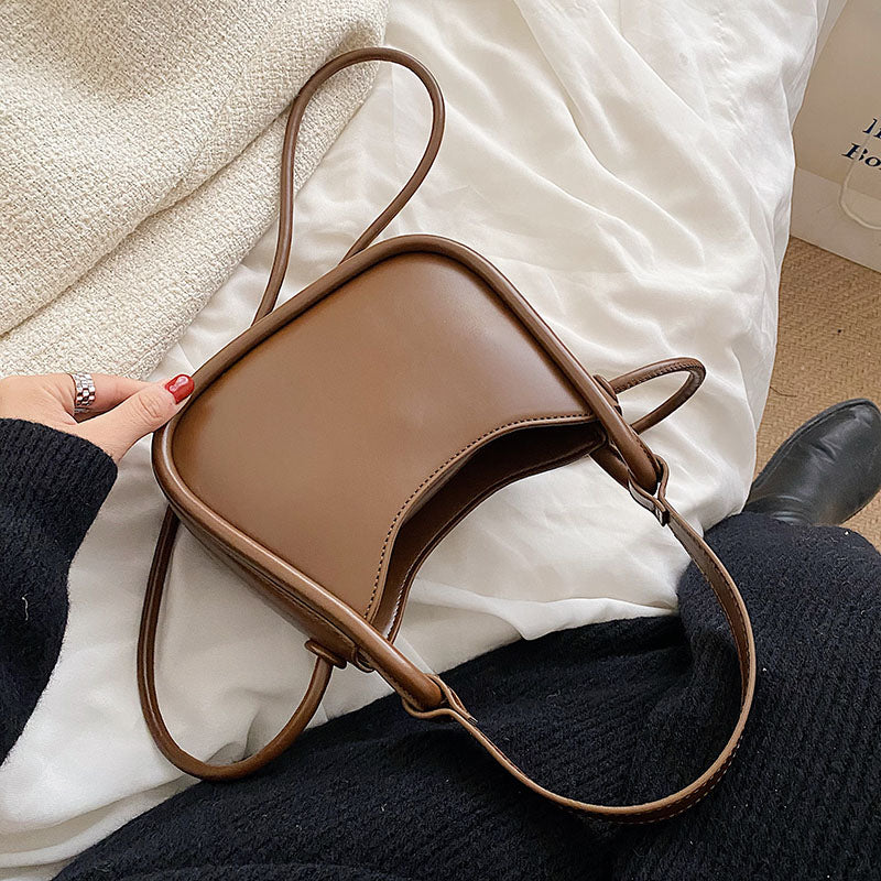 Back To College Deanwangkt Spring Famous Brand PU Leather Women's Designer Underarm Handbag Short Handle Luxury Brand One Shoulder Crossbody Bags - Deanwangkt