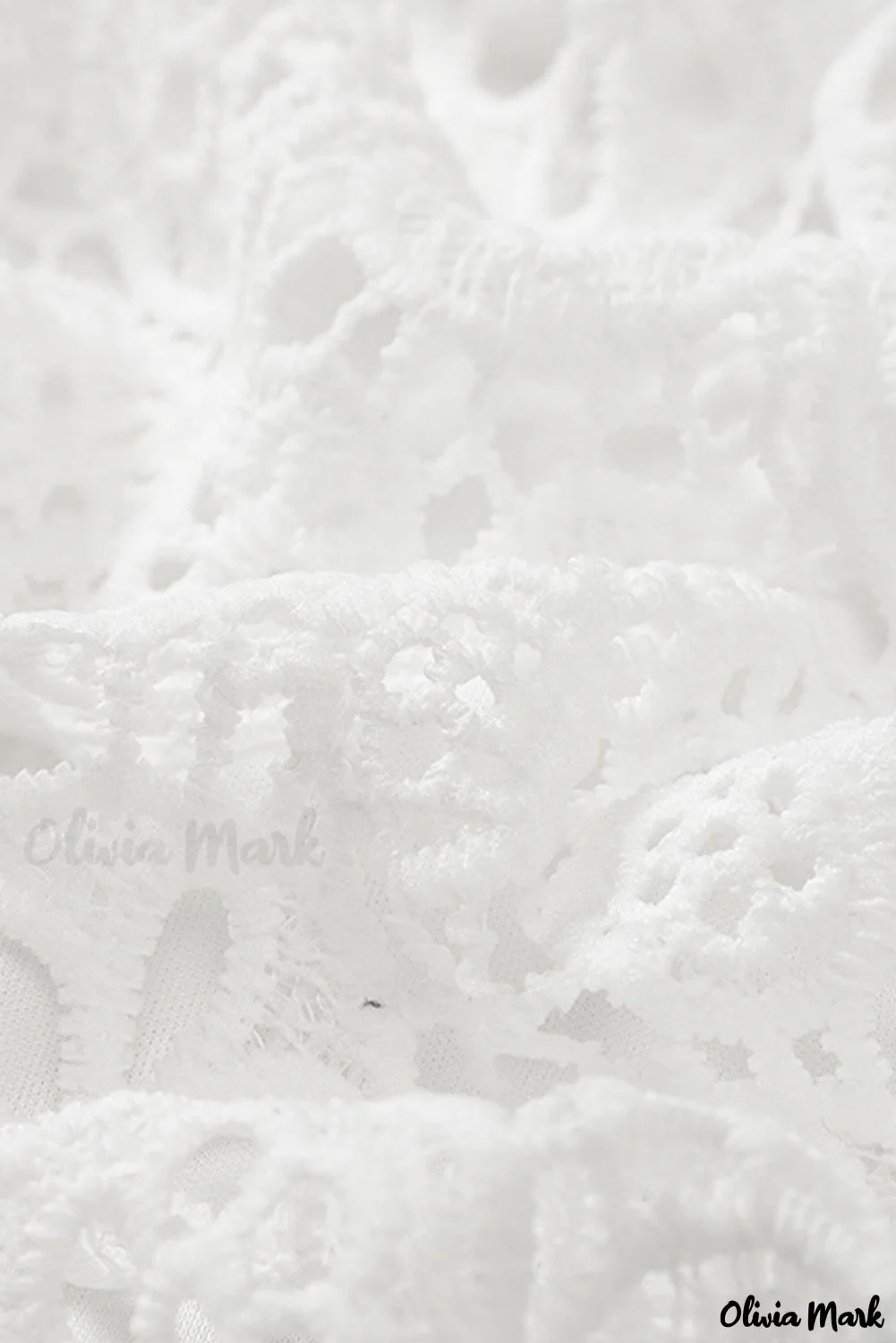 Deanwangkt - Beige Contrast Lace Hollow Out Long Sleeve Blouse - Deanwangkt