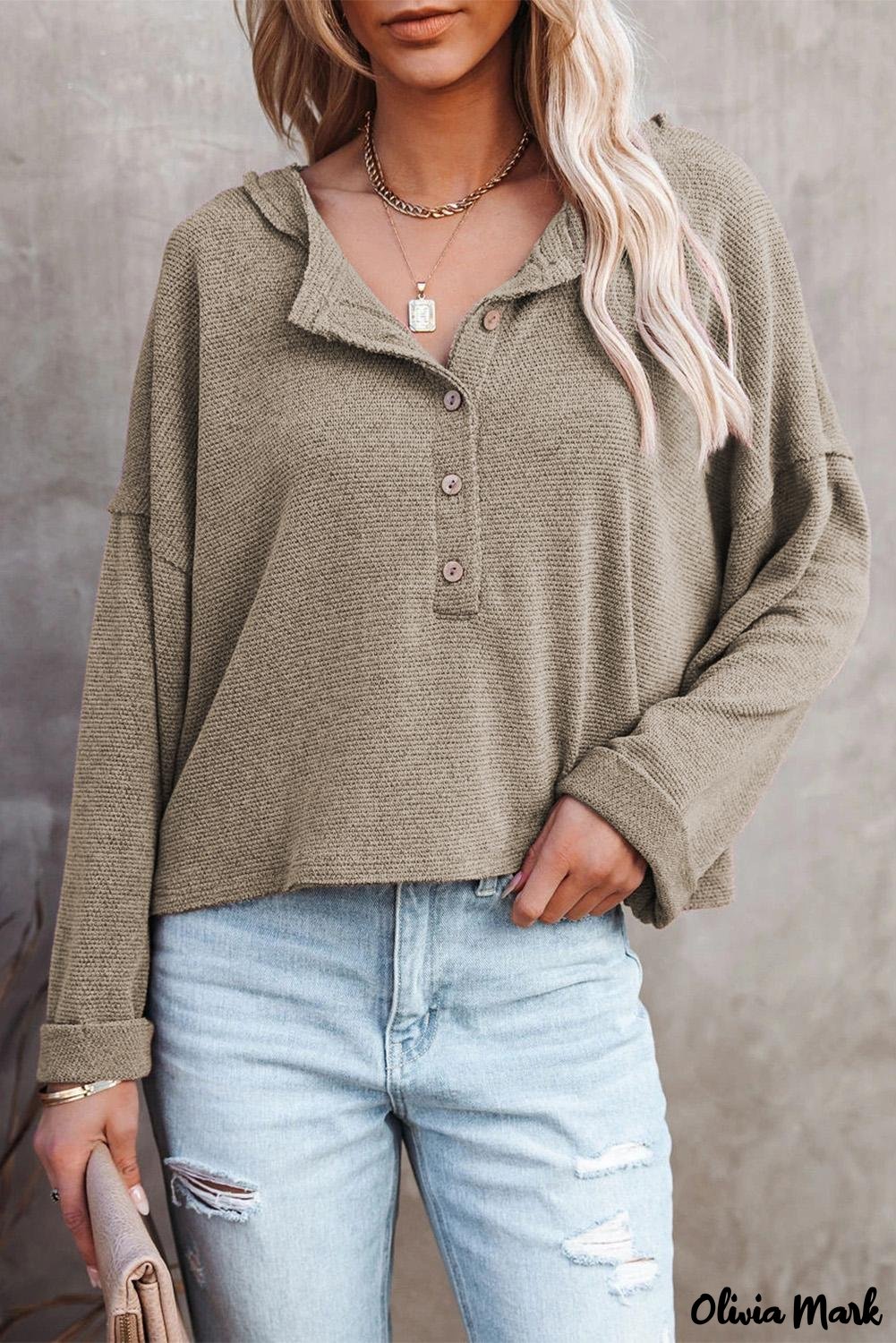 Deanwangkt - Loose buttoned khaki long sleeve shirt - Deanwangkt