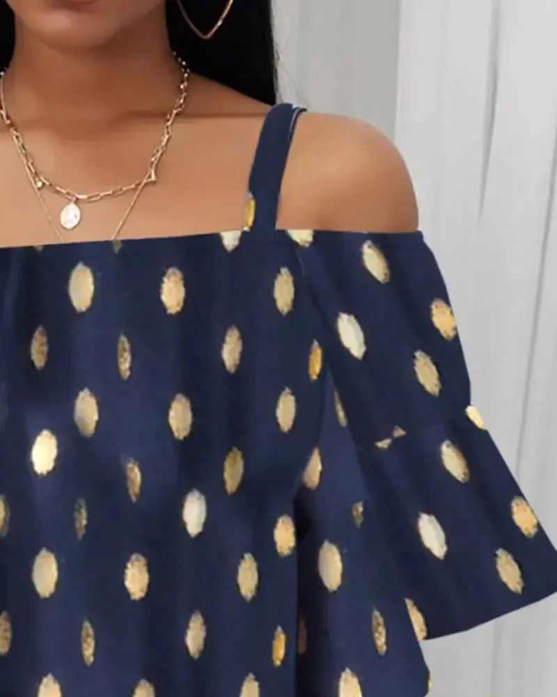 Deanwangkt - Off Shoulder Floral Tie Front Bell Sleeve Top - Deanwangkt