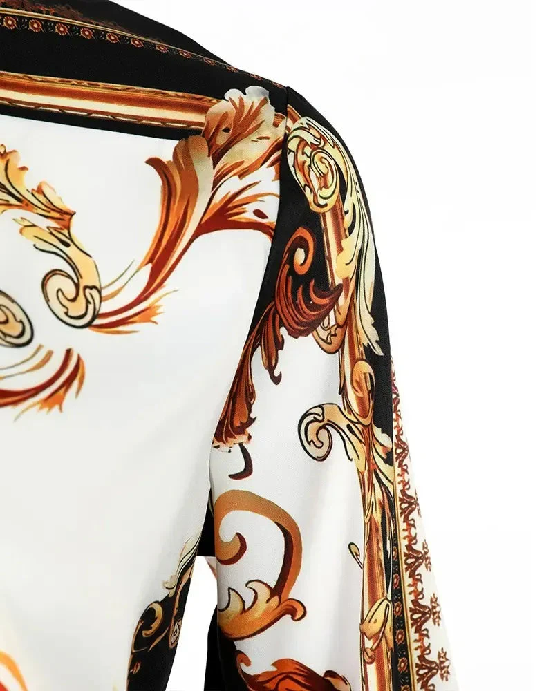 Deanwangkt - Baroque Print Long Sleeve Button Down Shirt - Deanwangkt