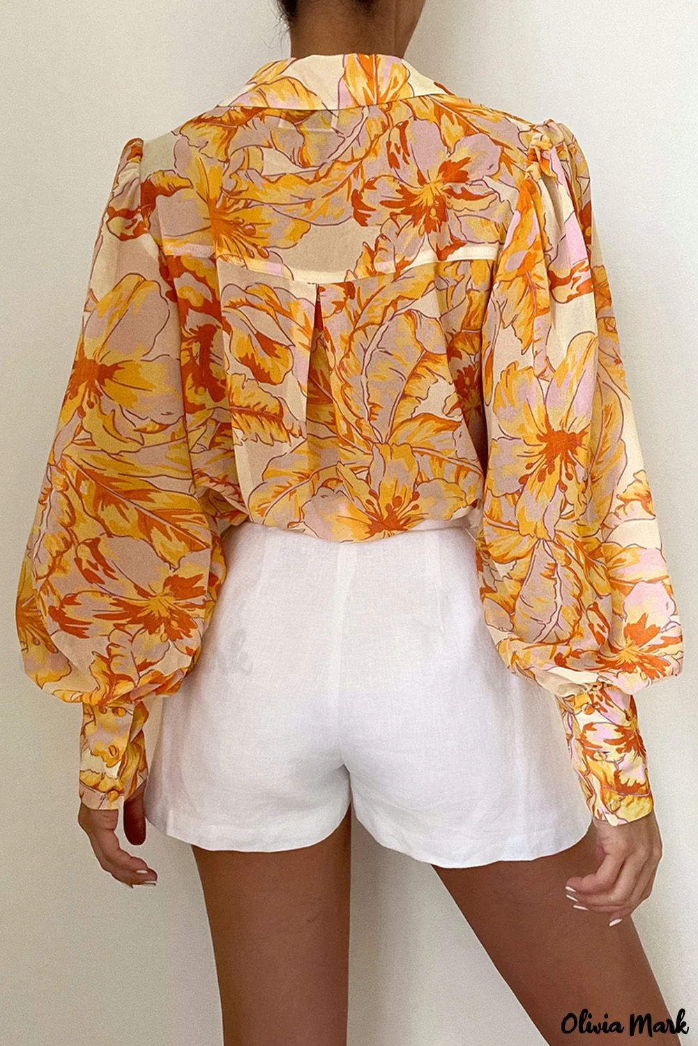 Deanwangkt - Chic Floral Yellow Bishop Sleeve Blouse - Deanwangkt