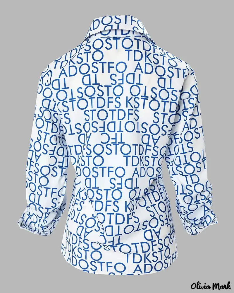 Deanwangkt - Letter Print Long Sleeve Button Down Shirt - Deanwangkt