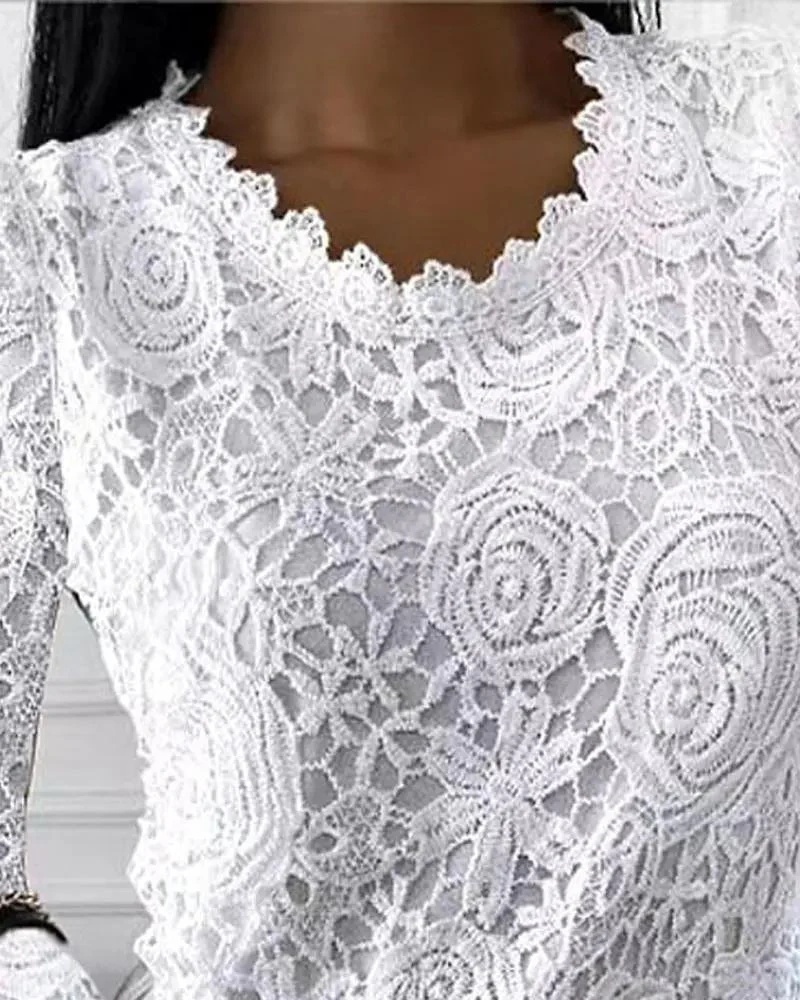 Deanwangkt - Plain lace top with long sleeves - Deanwangkt