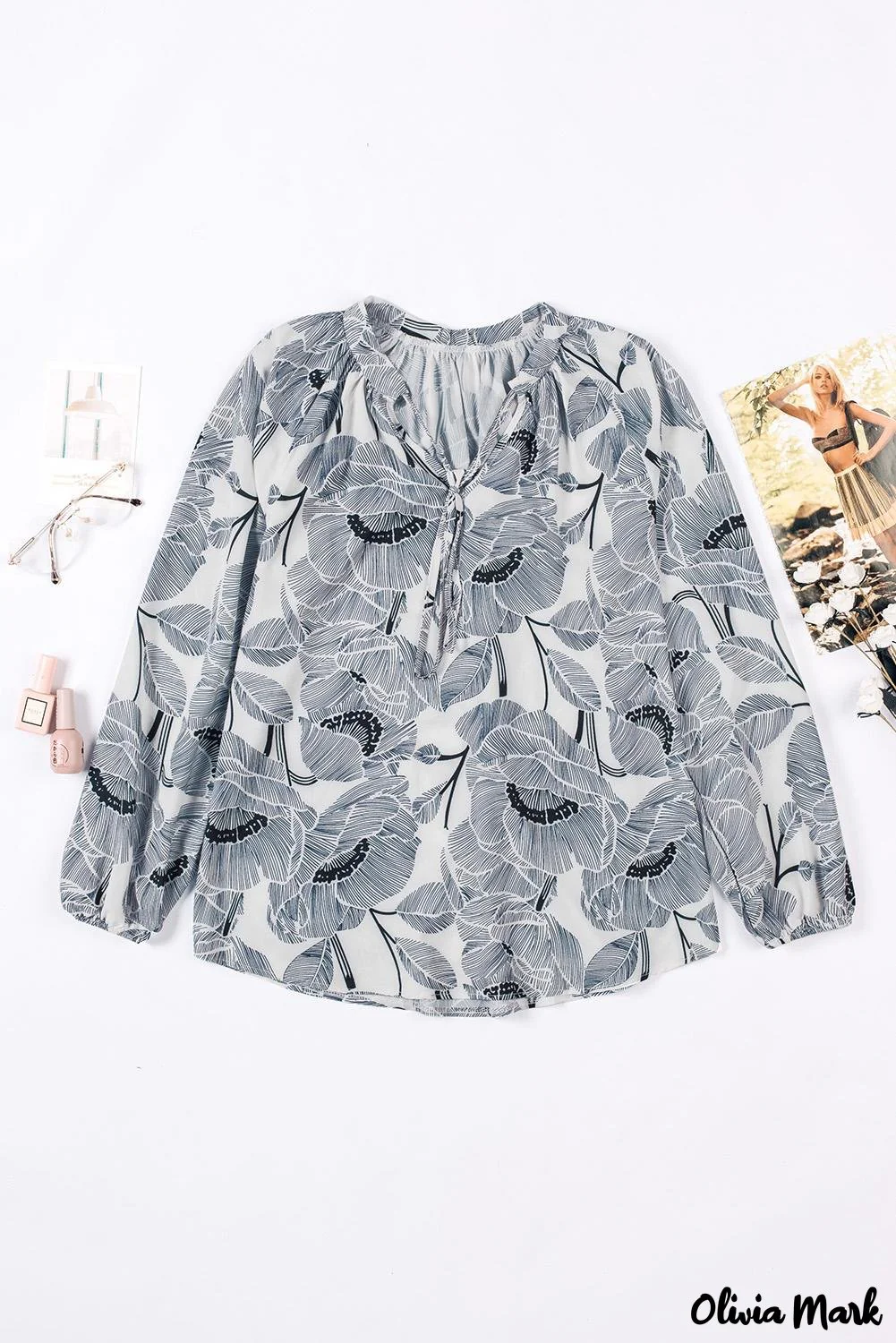 Deanwangkt - Multicolor Peasant Blouse With Floral Print - Deanwangkt