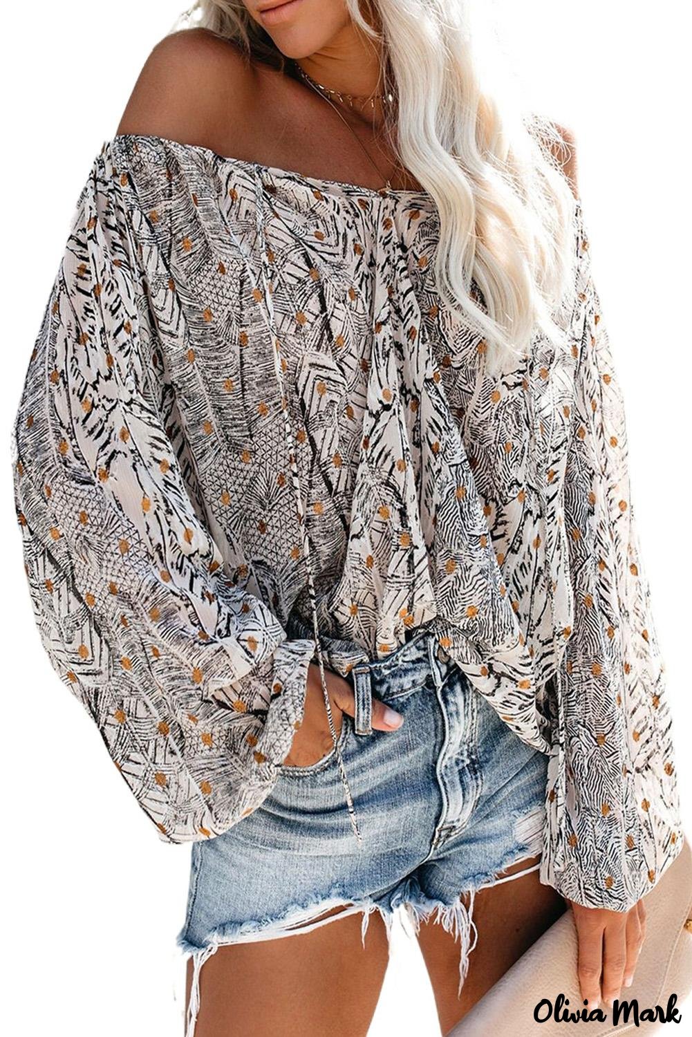 Deanwangkt - Abstract Print Puff Sleeve Blouse - Deanwangkt