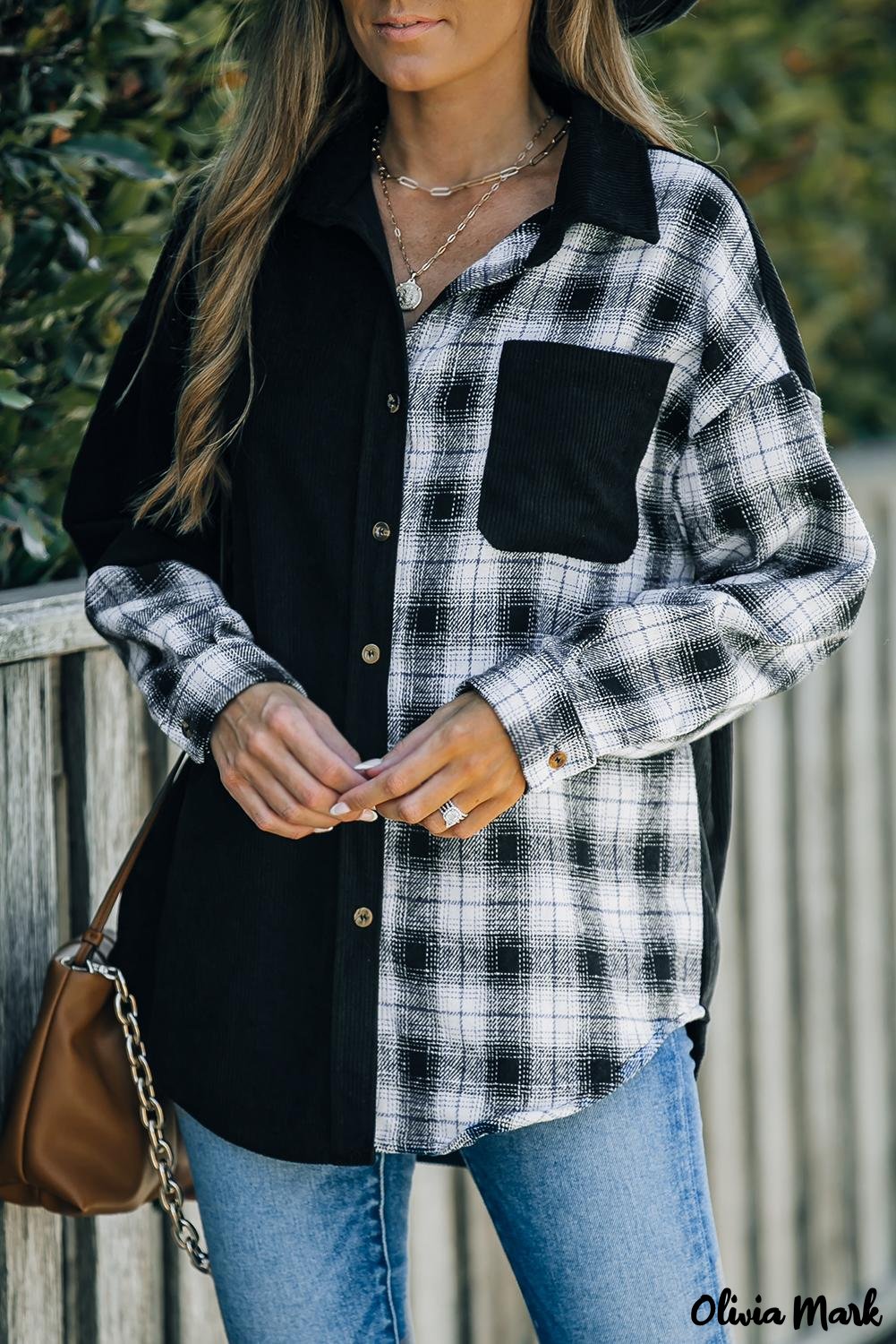 Deanwangkt - Oversized button-up shirt in checked corduroy - Deanwangkt