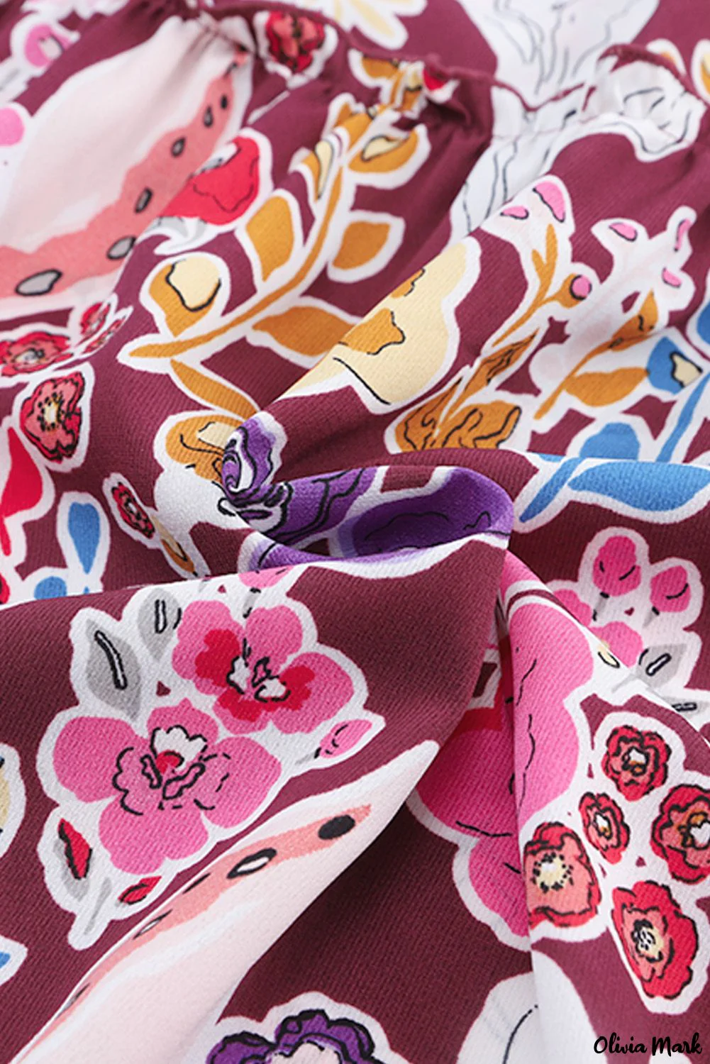 Deanwangkt - Bohemian Floral Long Sleeve V-Neck Blouse - Deanwangkt