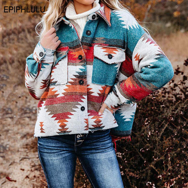 Christmas Gift Autumn Vintage Jacket Women Winter Coat Women Fashion Female Overshirt Jackets For Women Loose Pocket Button Deanwangkt - Deanwangkt