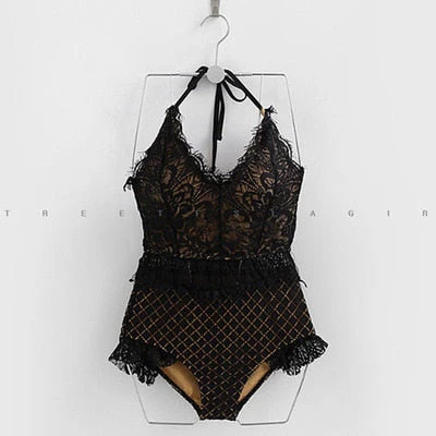 Back To School outfits Korean Style One Piece Swimwear Women Mesh Swimwear Push Up Swimsuit High Quality Bathing Suit Sexy Monokini Beachwear Deanwangkt New - Deanwangkt