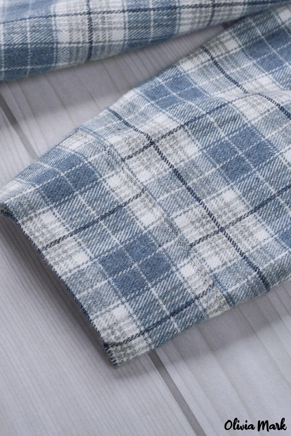 Deanwangkt - Pink Plaid Button Down Long Sleeve Shirt With Color Block Pocket - Deanwangkt