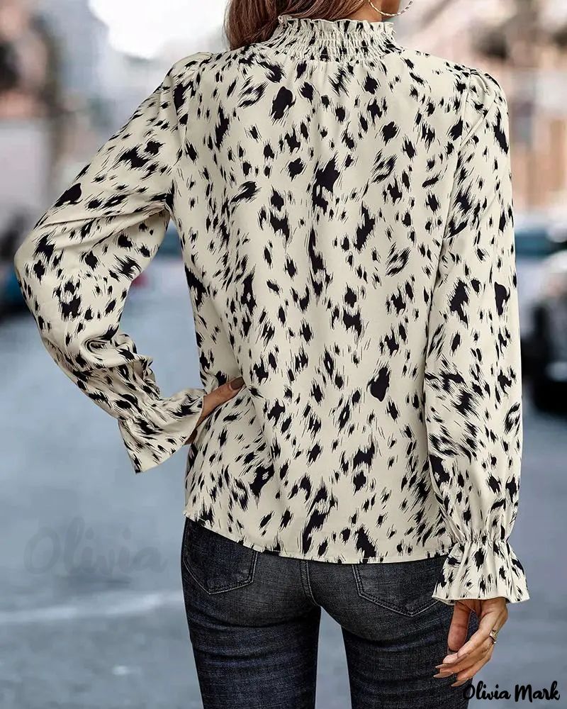 Deanwangkt - Long sleeve top with all over print and ruched detail - Deanwangkt