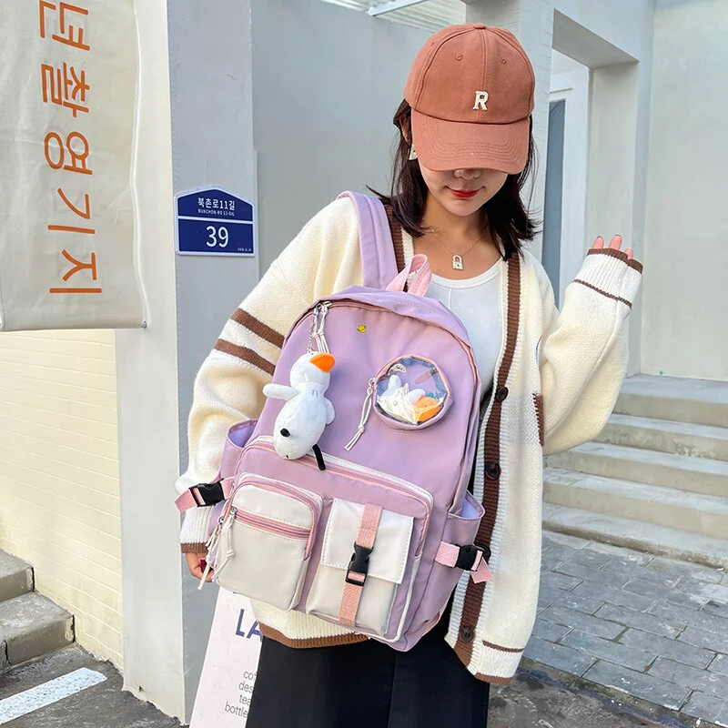Back to school backpack Deanwangkt New Trend Female Fashion College Female Harajuku Travel Bags Teenage Girls - Deanwangkt
