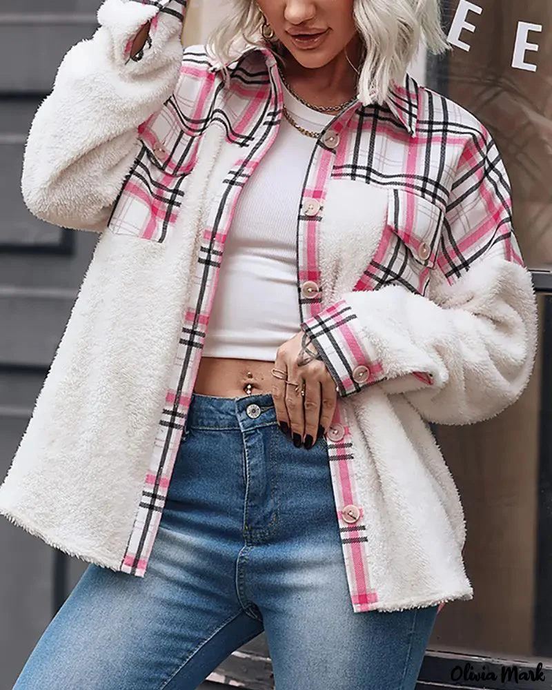 Deanwangkt - Checked jacket with patch pocket and button - Deanwangkt