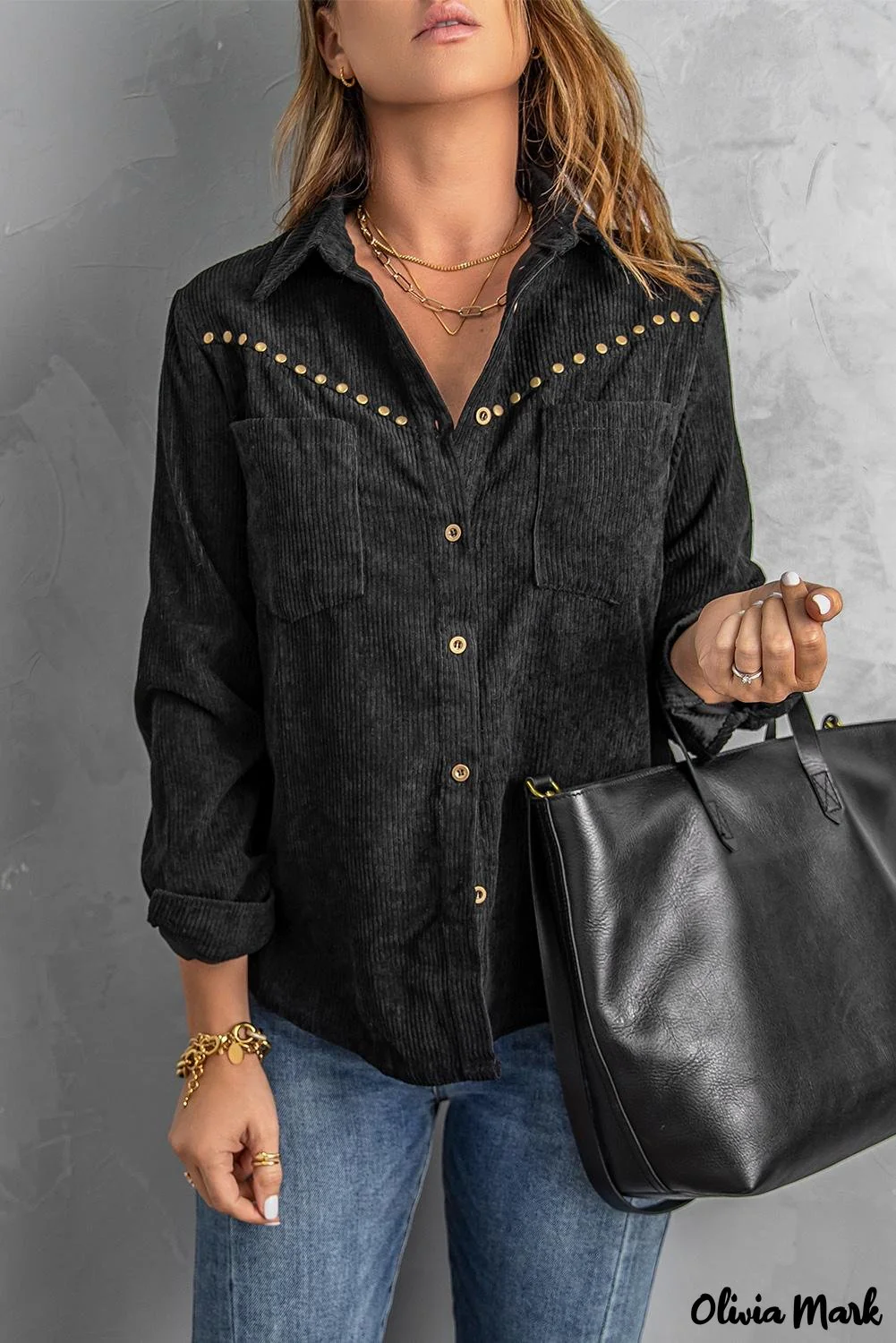 Deanwangkt - Beige corduroy buttoned long sleeve shirt with pockets - Deanwangkt