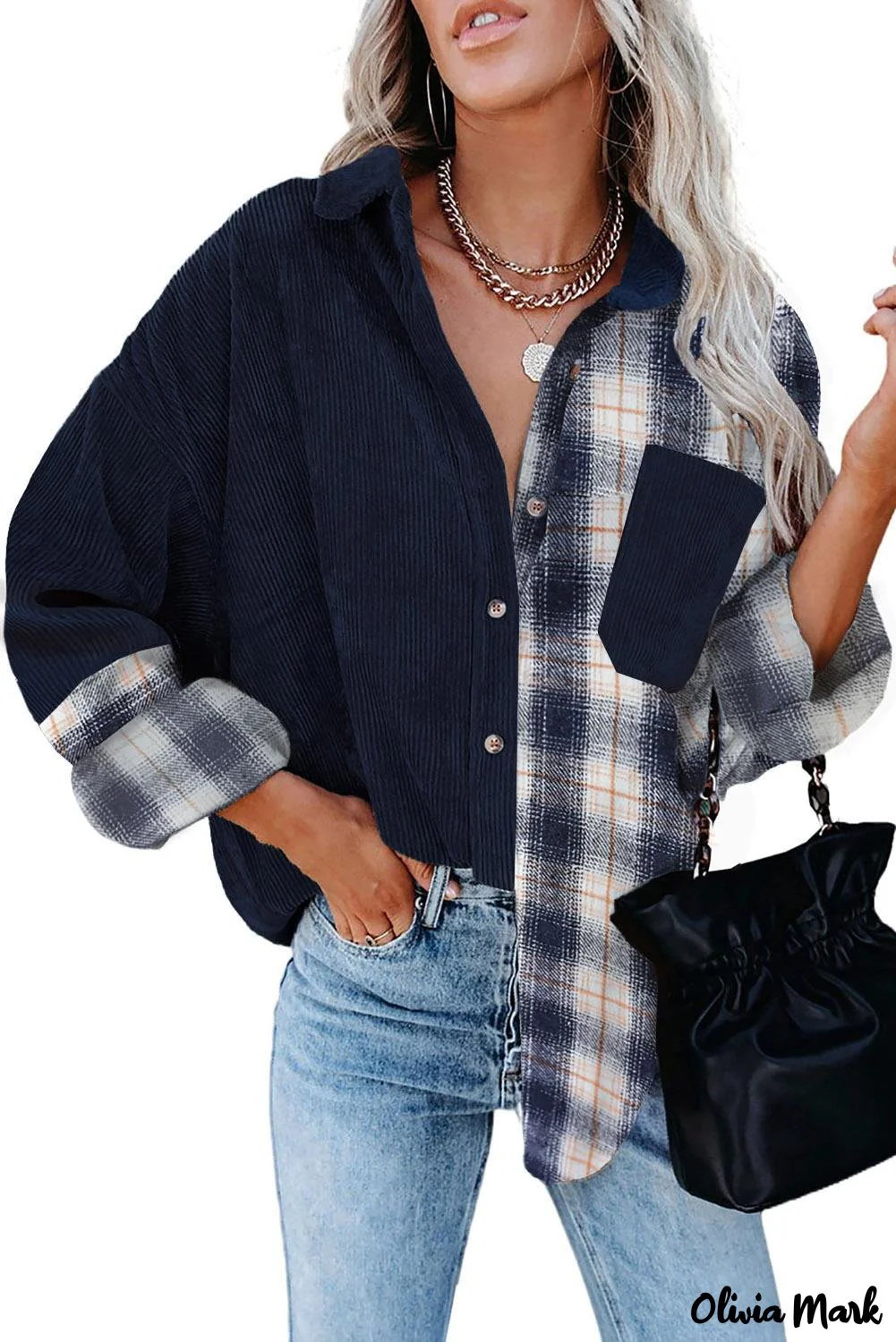 Deanwangkt - Oversized button-up shirt in checked corduroy - Deanwangkt