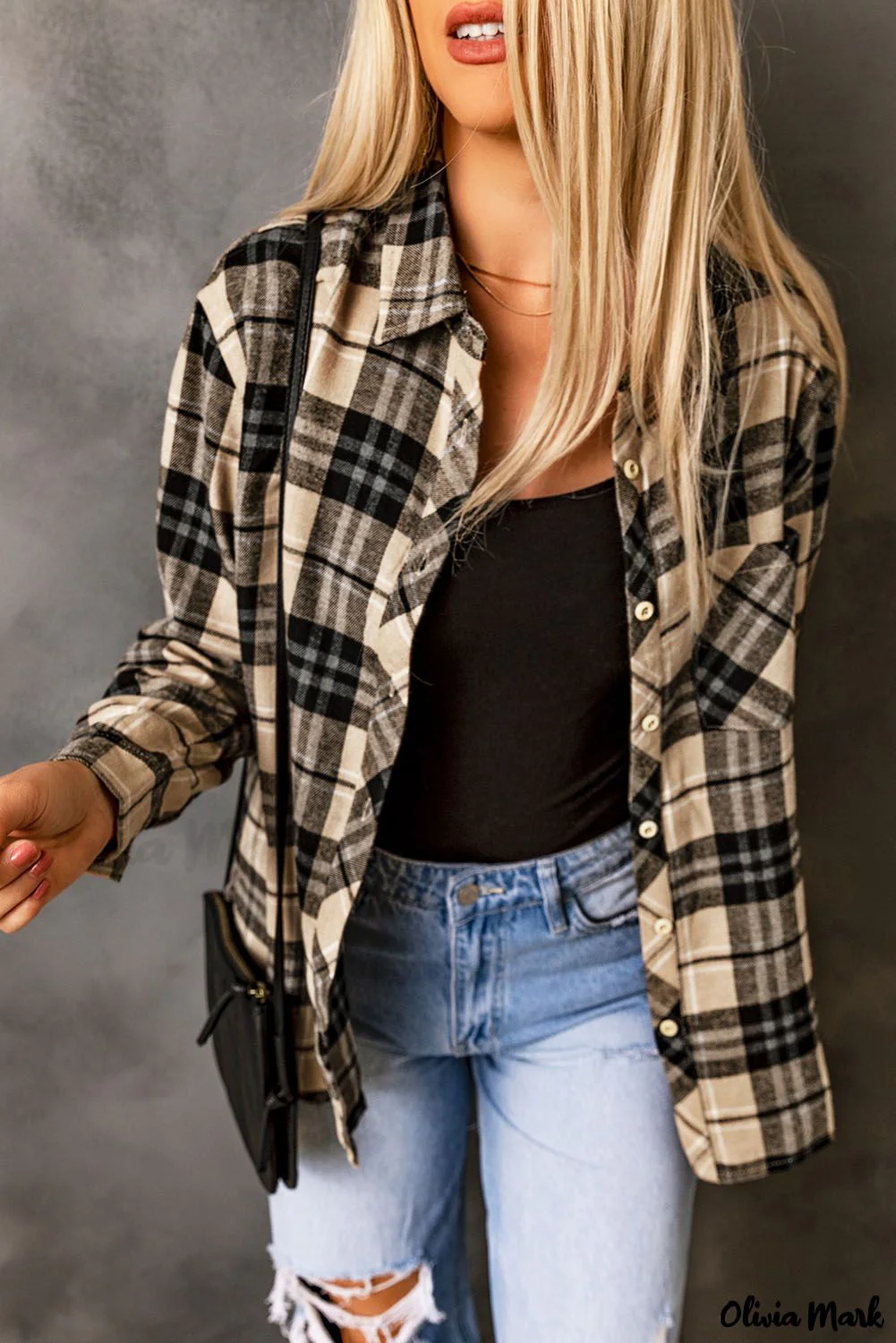Deanwangkt - Khaki Check Button Long Sleeve Shirt - Deanwangkt