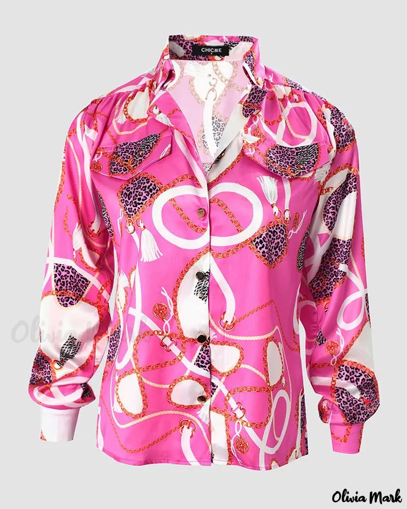 Deanwangkt - Sash Chain Print Long Sleeve Button Down Shirt - Deanwangkt