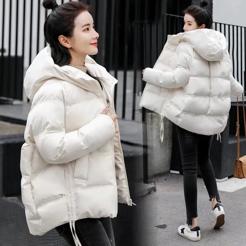 Christmas Gift Deanwangkt New Women's Coats Parkas Winter Jacket Fashion Hooded Bread Service Jackets Thick Warm Cotton Padded Parka Female Outwear - Deanwangkt