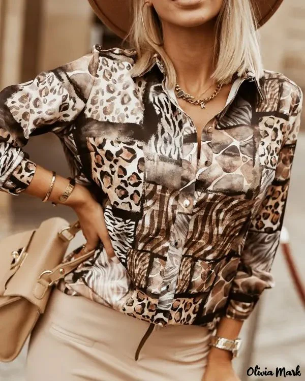 Deanwangkt - Leopard Print Long Sleeve Button Down Shirt - Deanwangkt