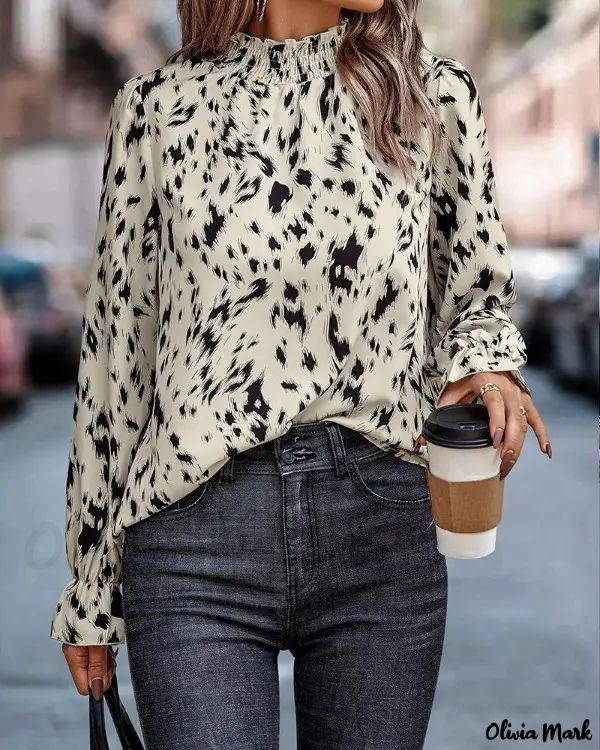 Deanwangkt - Long sleeve top with all over print and ruched detail - Deanwangkt