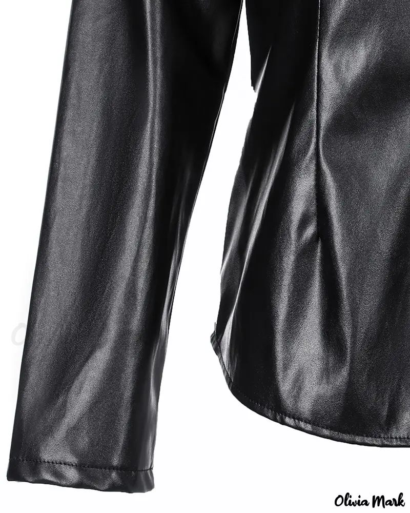 Deanwangkt - PU Leather Pocket Long Sleeve Top - Deanwangkt