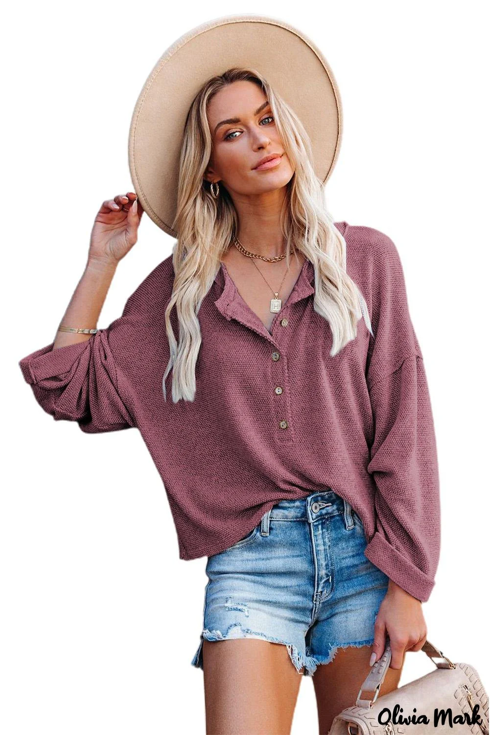 Deanwangkt - Loose buttoned khaki long sleeve shirt - Deanwangkt