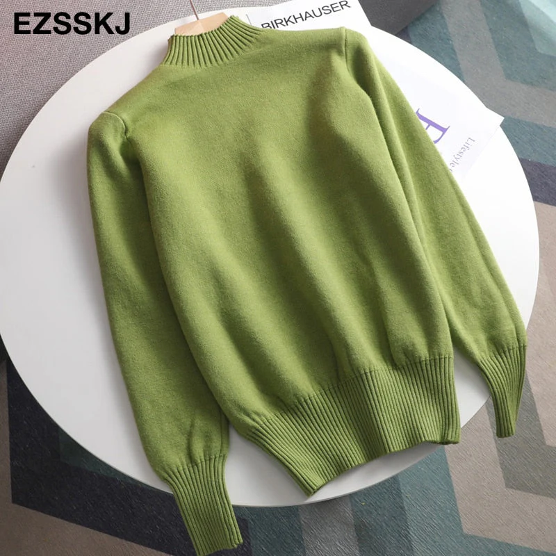 Christmas Gift Deanwangkt Autumn winter cashmere basic warm Sweater velvet Pullovers Women female fur thick Turtleneck sweater knit Jumpers top - Deanwangkt
