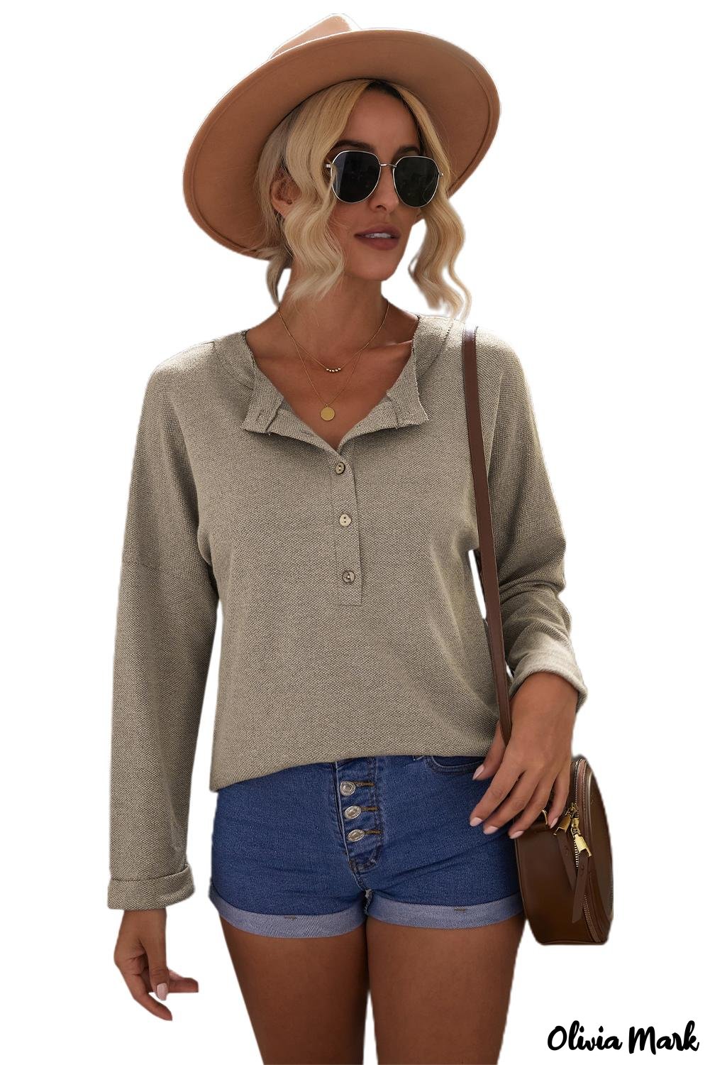 Deanwangkt - Loose buttoned khaki long sleeve shirt - Deanwangkt