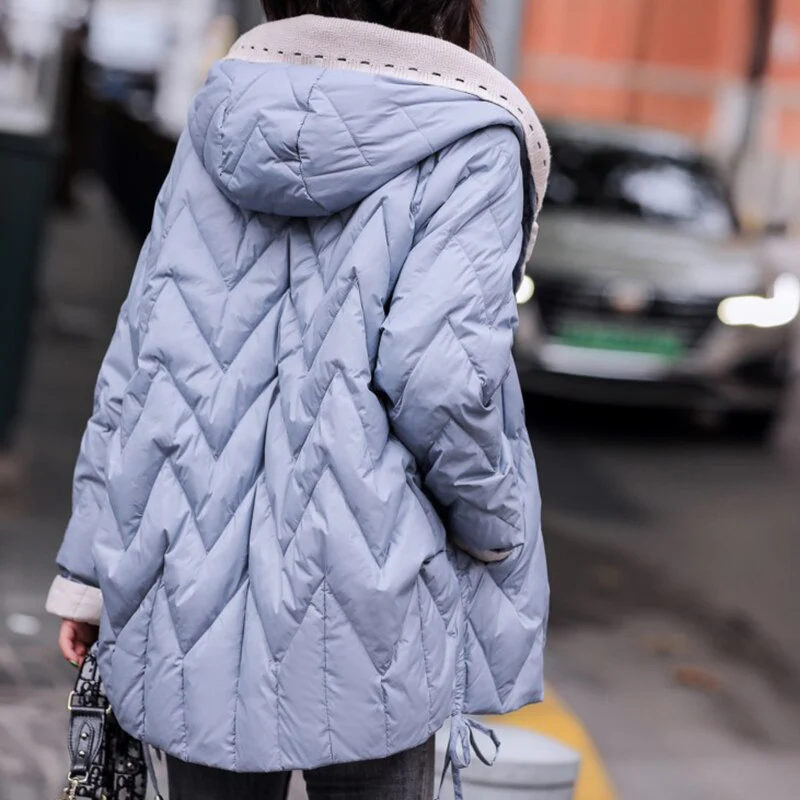 Black Friday Sales Winter Women Ultra Light Hooded 90% White Duck Down Short Parkas Casual Female Single Breasted Warm Coat Snow Outwear - Deanwangkt