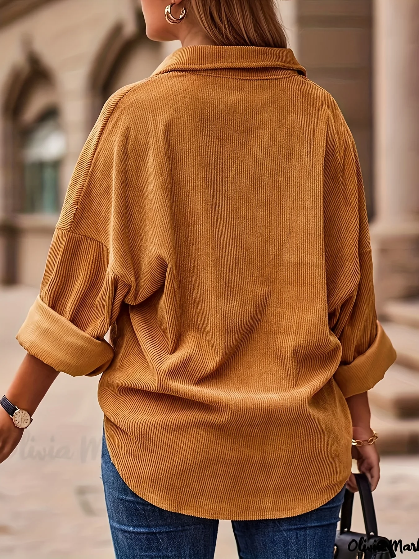 Solid Button Front Pocket Shirt, Casual Long Sleeve Shirt For Spring & Fall, Women's Clothing - Deanwangkt