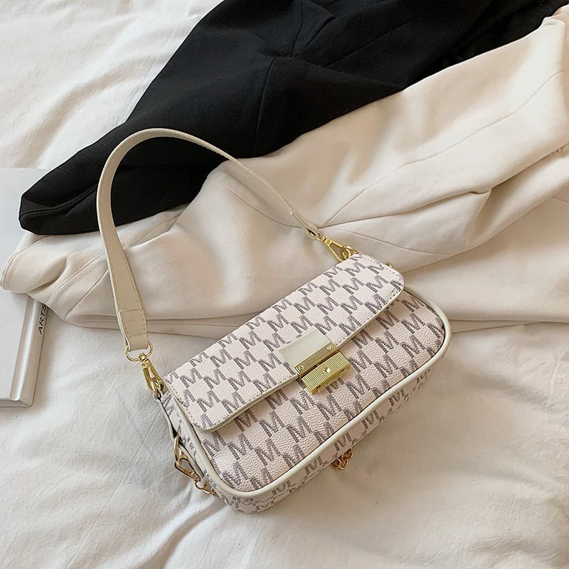 Back To College Deanwangkt Retro Letter PU Leather Small Underarm S Crossbody Bags For Women Travel Shoulder Purses And Handbag - Deanwangkt