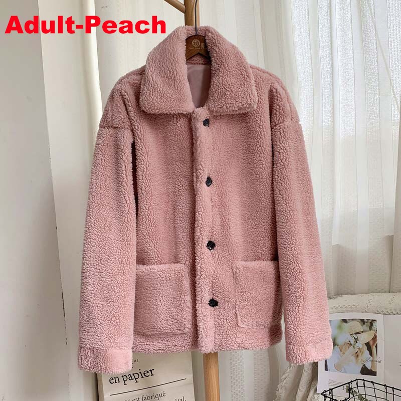 Christmas Gift Deanwangkt Fashion Mother & Daughter Teddy Faux Fur Coat Winter Warm Pocket Women Girls Overcoats Sisters Street Sweet Jacket Coats - Deanwangkt