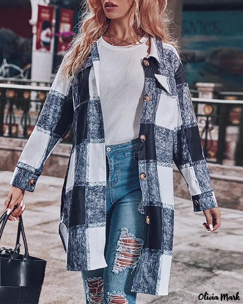 Deanwangkt - Drop-shoulder button-down shirt with checkered flap - Deanwangkt