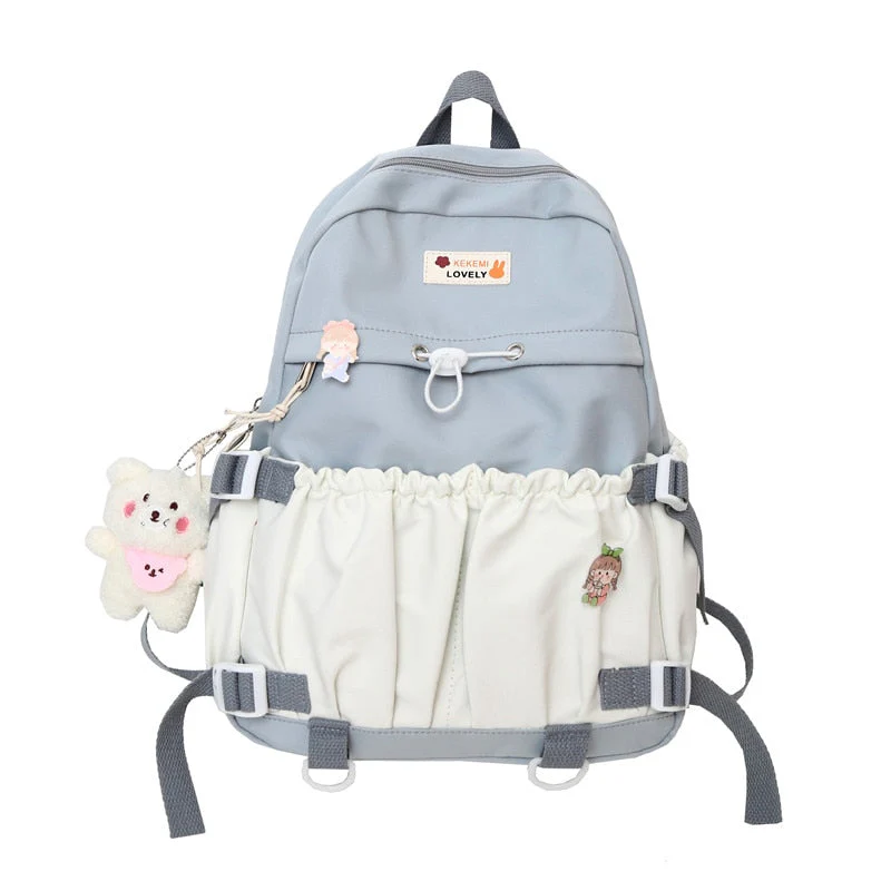 Back to school backpack Korean Style Sweet Large Capacity Open Pockets Kawaii Female Bow Bags For Teenager Girls Travel Backpacks - Deanwangkt